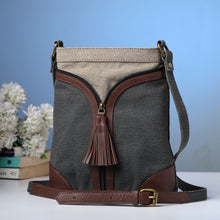 Load image into Gallery viewer, Two In One Black Grey Canvas, M-1804 (ORIGINAL LEATHER)