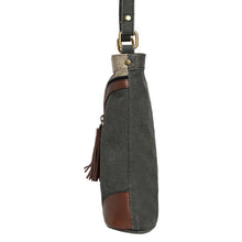 Load image into Gallery viewer, Two In One Black Grey Canvas, M-1804 (ORIGINAL LEATHER)