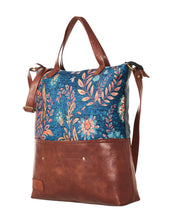 Load image into Gallery viewer, Mona B. Amelia Up-cycled and Re-cycled Canvas and Durrie Tote/Shoulder Bag with Vegan Leather Trim, M-6519