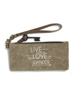 Load image into Gallery viewer, Mona B. Live Love Wander Bag Up-cycled Canvas Cross-body Bag with Vegan Leather Trim