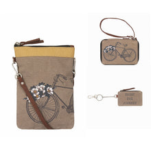 Load image into Gallery viewer, Mona B. Trust The Journey Up-cycled and Re-cycled Canvas Cross-body Bag with Vegan Leather Trim