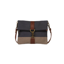 Load image into Gallery viewer, Mona B. Finley Up-cycled and Re-cycled Canvas Cross-body with Vegan Leather Trim