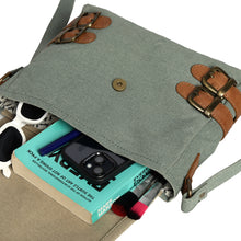 Load image into Gallery viewer, Buckled Up Agean Canvas Crossbody, M-1807 (ORIGINAL LEATHER)
