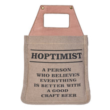 Load image into Gallery viewer, HOPTIMIST Up-Cycled Canvas Beer Caddy, M-6550
