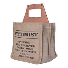 Load image into Gallery viewer, HOPTIMIST Up-Cycled Canvas Beer Caddy, M-6550
