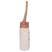 Load image into Gallery viewer, STOP AND SMELL Up-Cycled Canvas Wine Bag M-6558
