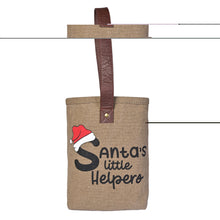 Load image into Gallery viewer, Santa's lil helper Up-Cycled Canvas Double Wine Bag M-6547
