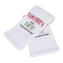 Load image into Gallery viewer, NAUGHTY/NICE DISHTOWEL- Set Of 2, MH-312

