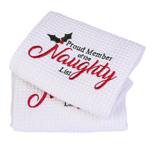 Load image into Gallery viewer, NAUGHTY LIST  DISHTOWEL- Set Of 2, MH-305
