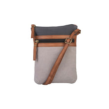 Load image into Gallery viewer, Mona B. Ava Up-cycled and Re-cycled Canvas Cross-Body Bag with Vegan Leather Trim
