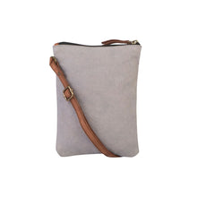 Load image into Gallery viewer, Mona B. Ava Up-cycled and Re-cycled Canvas Cross-Body Bag with Vegan Leather Trim
