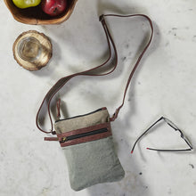 Load image into Gallery viewer, Mona B. Ava Up-cycled and Re-cycled Canvas Cross-Body Bag with Vegan Leather Trim
