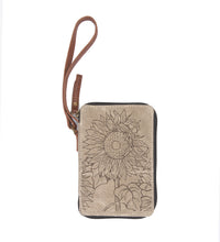 Load image into Gallery viewer, Mona B. Sunny Up-cycled and Re-cycled Canvas Cross-body Bag with Vegan Leather Trim
