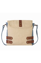 Load image into Gallery viewer, Mona B. Buckled Up Up-cycled and Re-cycled Canvas Cross-body with Vegan Leather Trim
